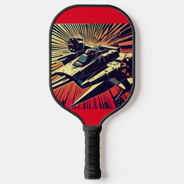 SF Anime Starfighter - Woodcut (1) Pickleball Paddle (Front)