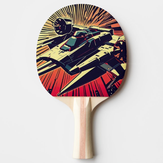 SF Anime Starfighter - Woodcut (1) Ping Pong Paddle (Front)