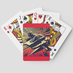 SF Anime Starfighter - Woodcut (1) Playing Cards