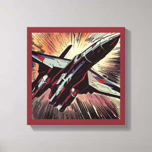 SF - Anime Starfighter Woodcut 2 Canvas Print