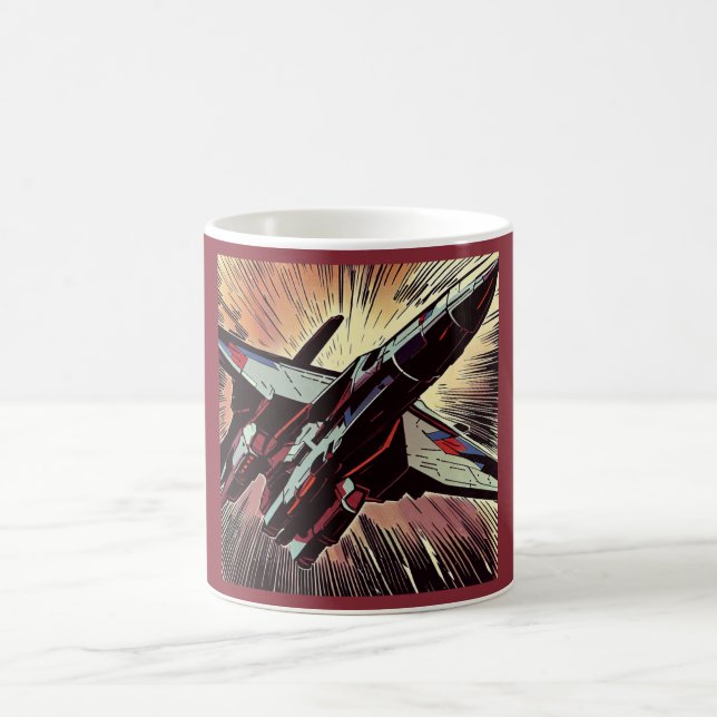 SF - Anime Starfighter Woodcut 2 Coffee Mug (Center)
