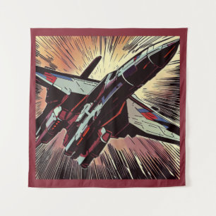 SF - Anime Starfighter Woodcut 2 Tapestry