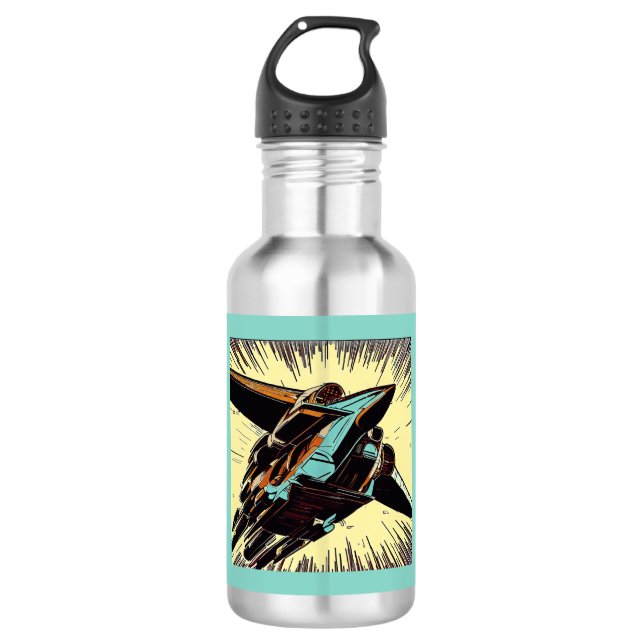 SF - Anime Starfighter Woodcut 3 532 Ml Water Bottle (Front)
