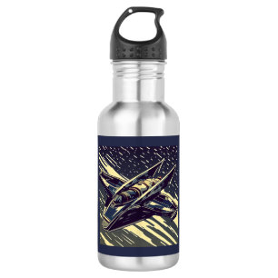 SF - Anime Starfighter Woodcut 4 532 Ml Water Bottle