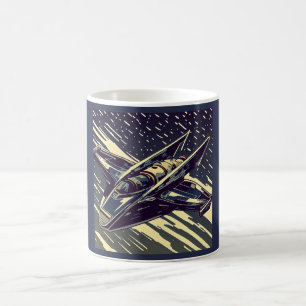 SF - Anime Starfighter Woodcut 4 Coffee Mug