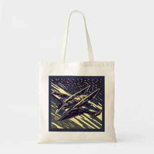 SF - Anime Starfighter Woodcut 4 Tote Bag