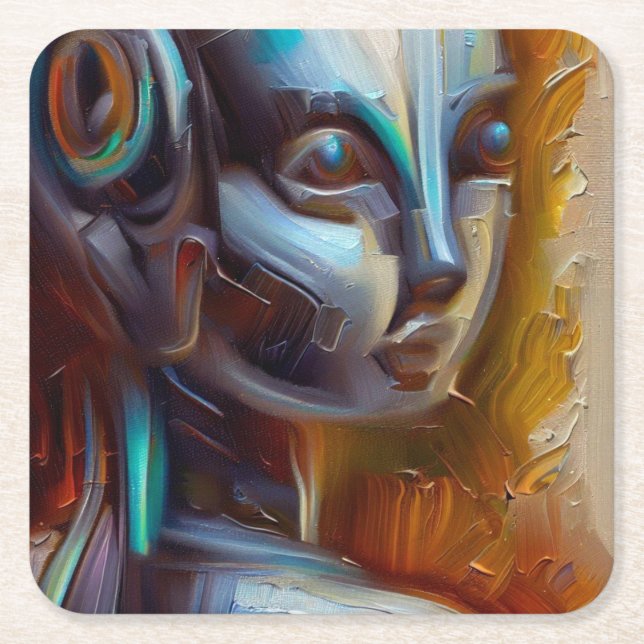 SF - Artificial Intelligence Hero 3 Square Paper Coaster (Front)