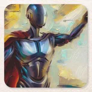 SF - Artificial Intelligence Hero 4 Square Paper Coaster