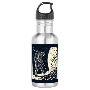 SF - Astronaut on Spacewalk Woodcut 1 532 Ml Water Bottle