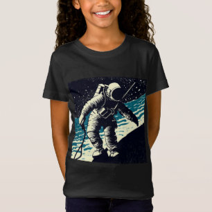 SF - Astronaut on Spacewalk Woodcut 2 T-Shirt