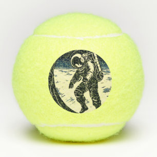 SF Astronauts On Spacewalk - Woodcut (3) Tennis Balls