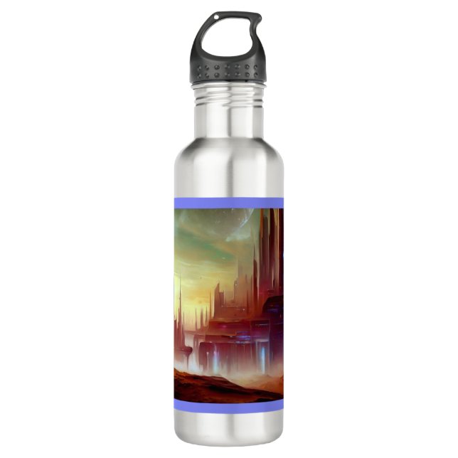SF City On a Strange Planet 1 710 Ml Water Bottle (Front)