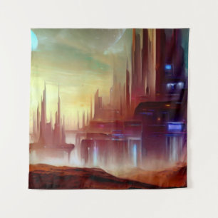 SF City On a Strange Planet 1 Tapestry