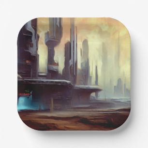 SF City On a Strange Planet 2 Paper Plate