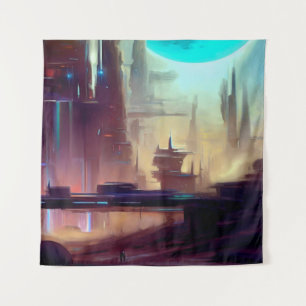 SF City On a Strange Planet 3 Tapestry