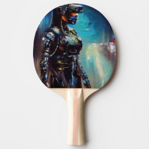 SF - Cyberpunk Hero (2) Ping Pong Paddle