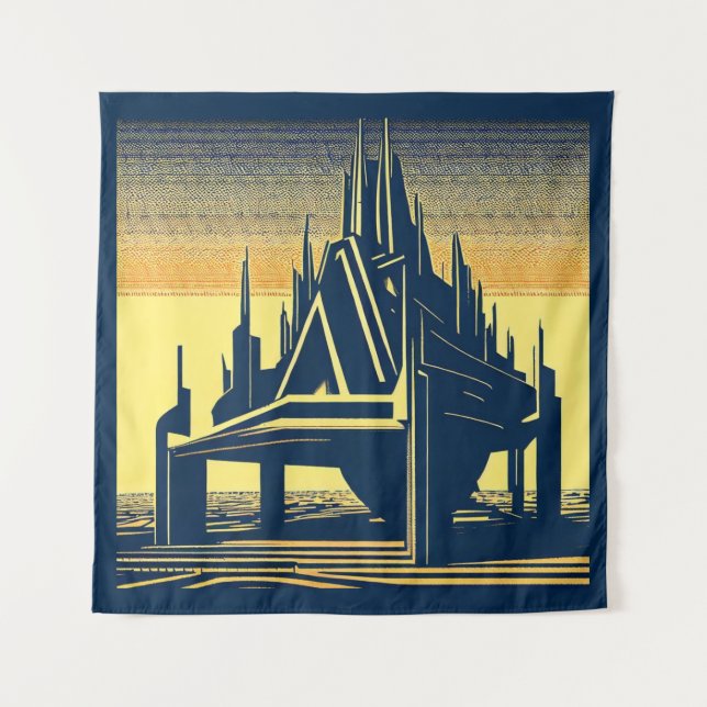 SF Futuristic Church 2 Tapestry (Front)