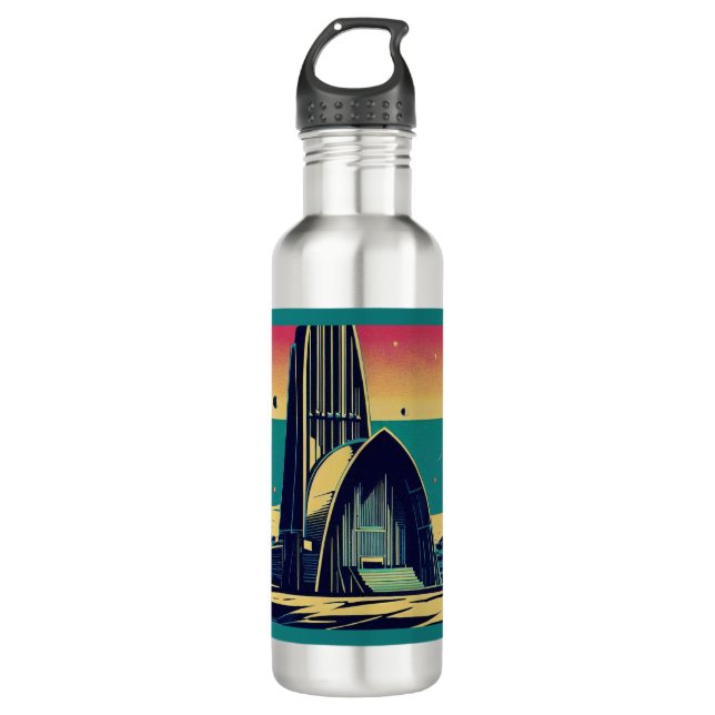 SF Futuristic Church 3 710 Ml Water Bottle (Front)