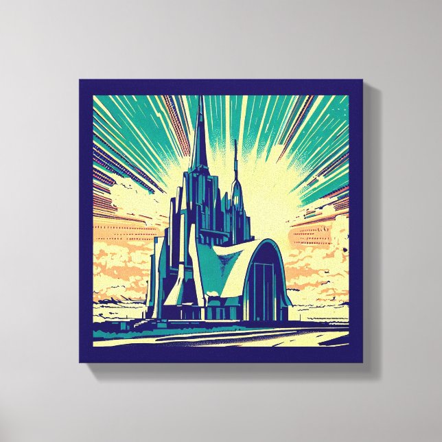 SF Futuristic Church 3 Canvas Print (Front)