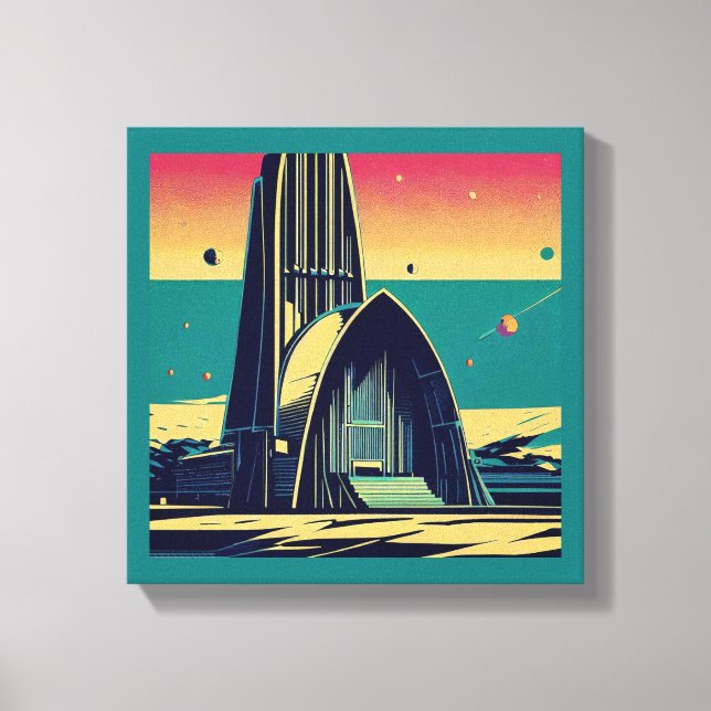 SF Futuristic Church 3 Canvas Print (Front)