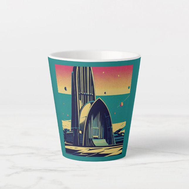 SF Futuristic Church 3 Latte Mug (Front)