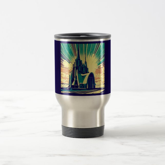 SF Futuristic Church 3 Travel Mug (Center)