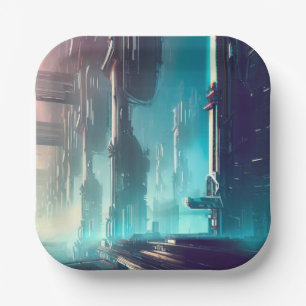 SF Futuristic City 1 Paper Plate