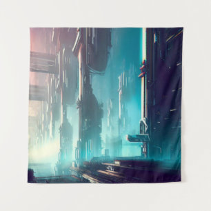 SF Futuristic City 1 Tapestry