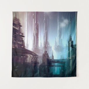 SF Futuristic City 2 Tapestry