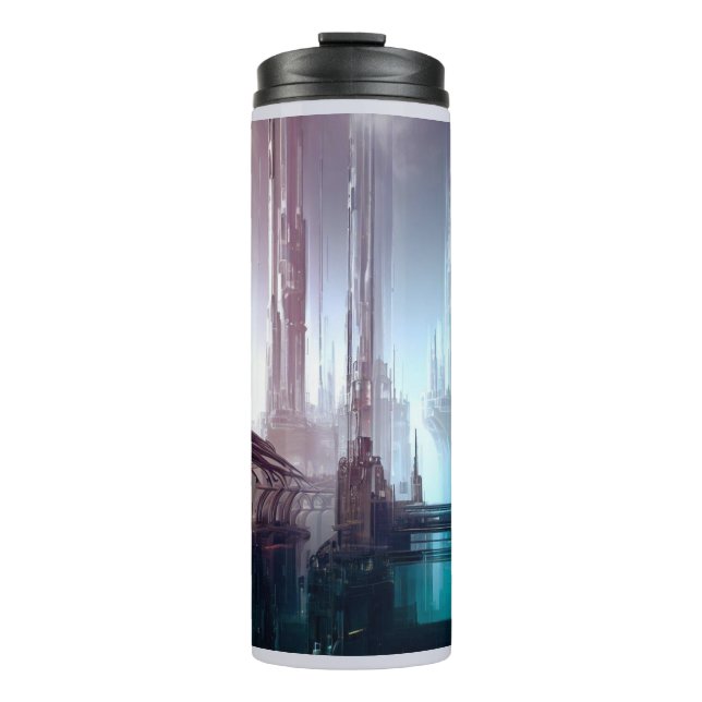 SF Futuristic City 2 Thermal Tumbler (Front)