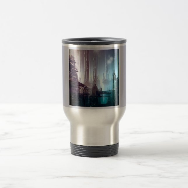 SF Futuristic City 2 Travel Mug (Center)
