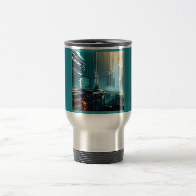 SF Futuristic City 3 Travel Mug (Center)