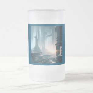 SF Futuristic City 4 Frosted Glass Beer Mug