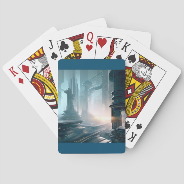SF Futuristic City (4) Playing Cards (Back)
