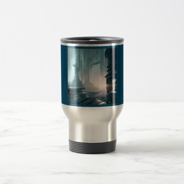 SF Futuristic City 4 Travel Mug (Center)
