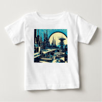 SF Futuristic City Woodcut 3