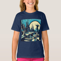 SF Futuristic City Woodcut 3