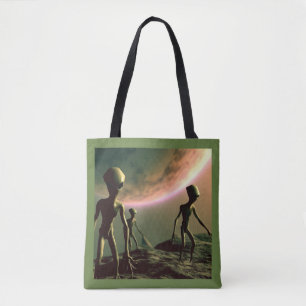 SF Gray Aliens 2 Tote Bag
