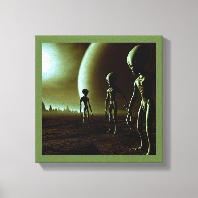 SF Grey Aliens 1 Canvas Print (Front)