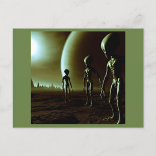 SF Grey Aliens 1 Postcard