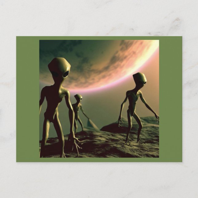 SF Grey Aliens 2 Postcard (Front)