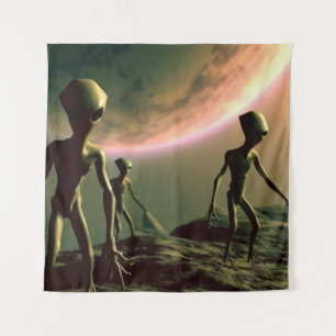 SF Grey Aliens 2 Tapestry