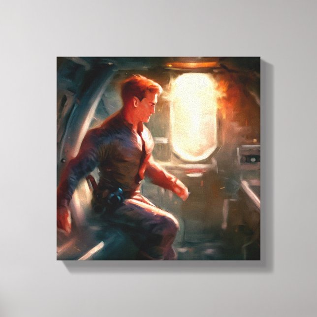 SF Hero Aboard Spaceship 1 Canvas Print (Front)