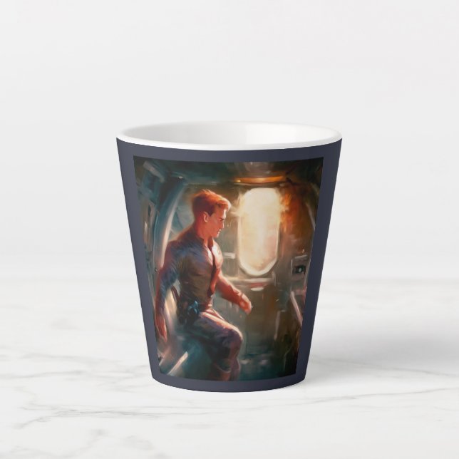 SF Hero Aboard Spaceship 1 Latte Mug (Front)