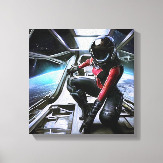 SF Hero Aboard Spaceship 2 Canvas Print (Front)