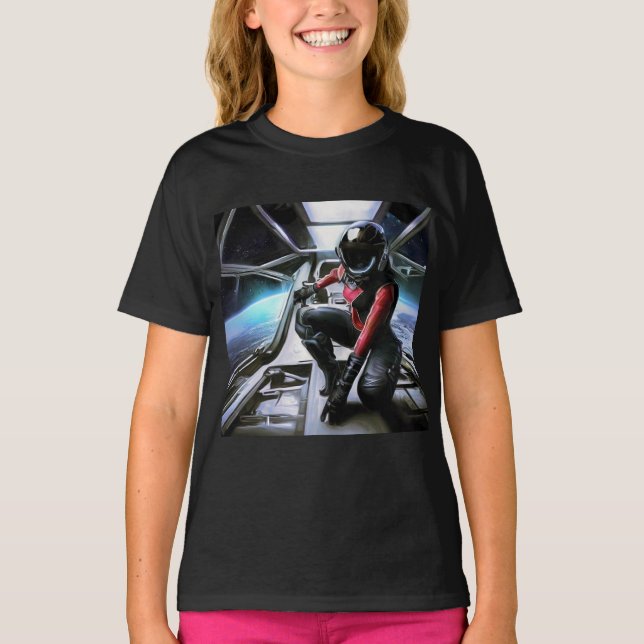 SF Hero Aboard Spaceship 2 T-Shirt (Front)