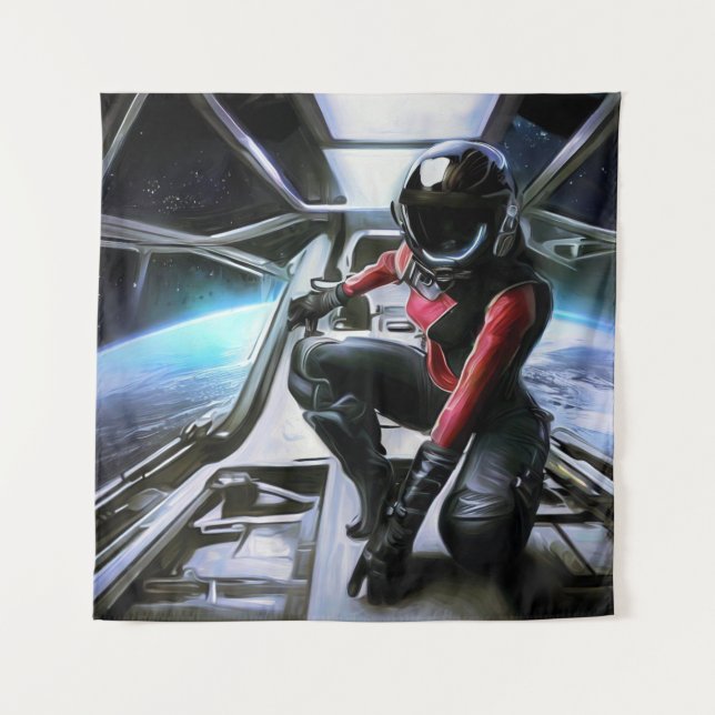 SF Hero Aboard Spaceship 2 Tapestry (Front)