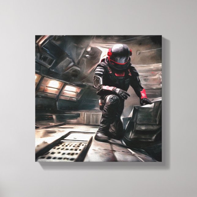 SF Hero Aboard Spaceship 3 Canvas Print (Front)
