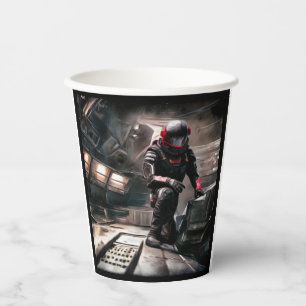 SF Hero Aboard Spaceship 3 Paper Cups