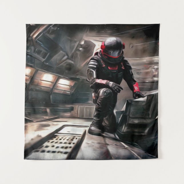 SF Hero Aboard Spaceship 3 Tapestry (Front)